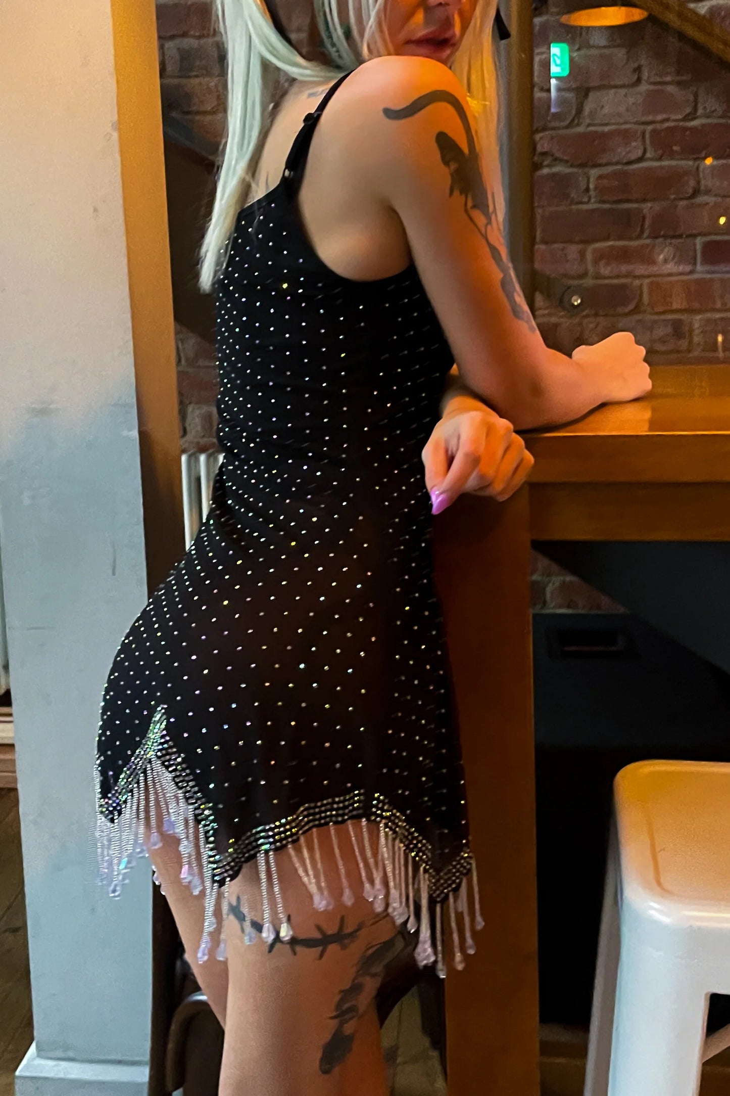 Ophelia Rhinestone Mini Dress