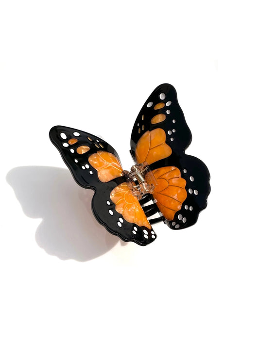 Solar Eclipse Orange Monarch Butterfly Claw Clip