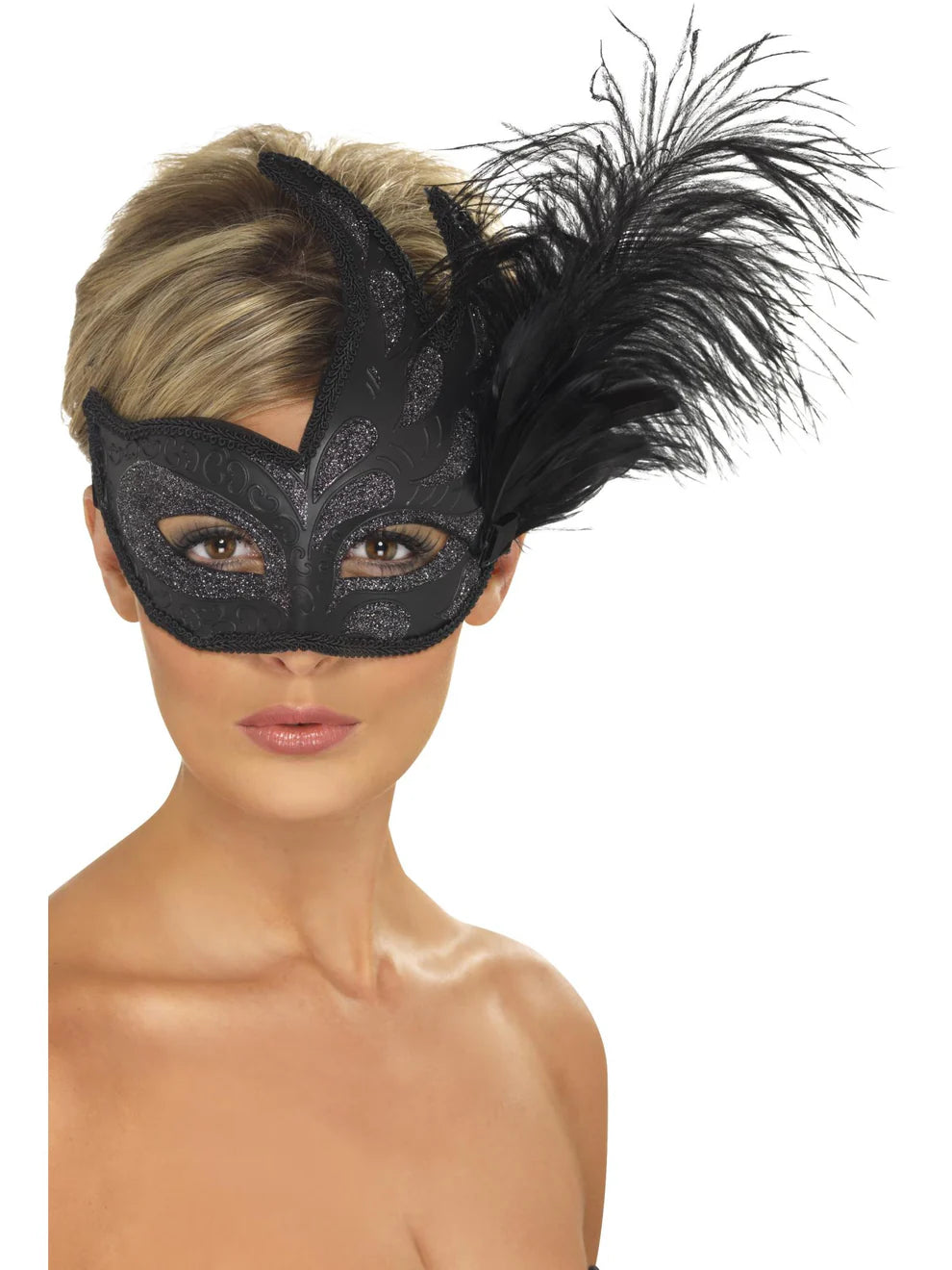 Ornate Colombina Feather Mask