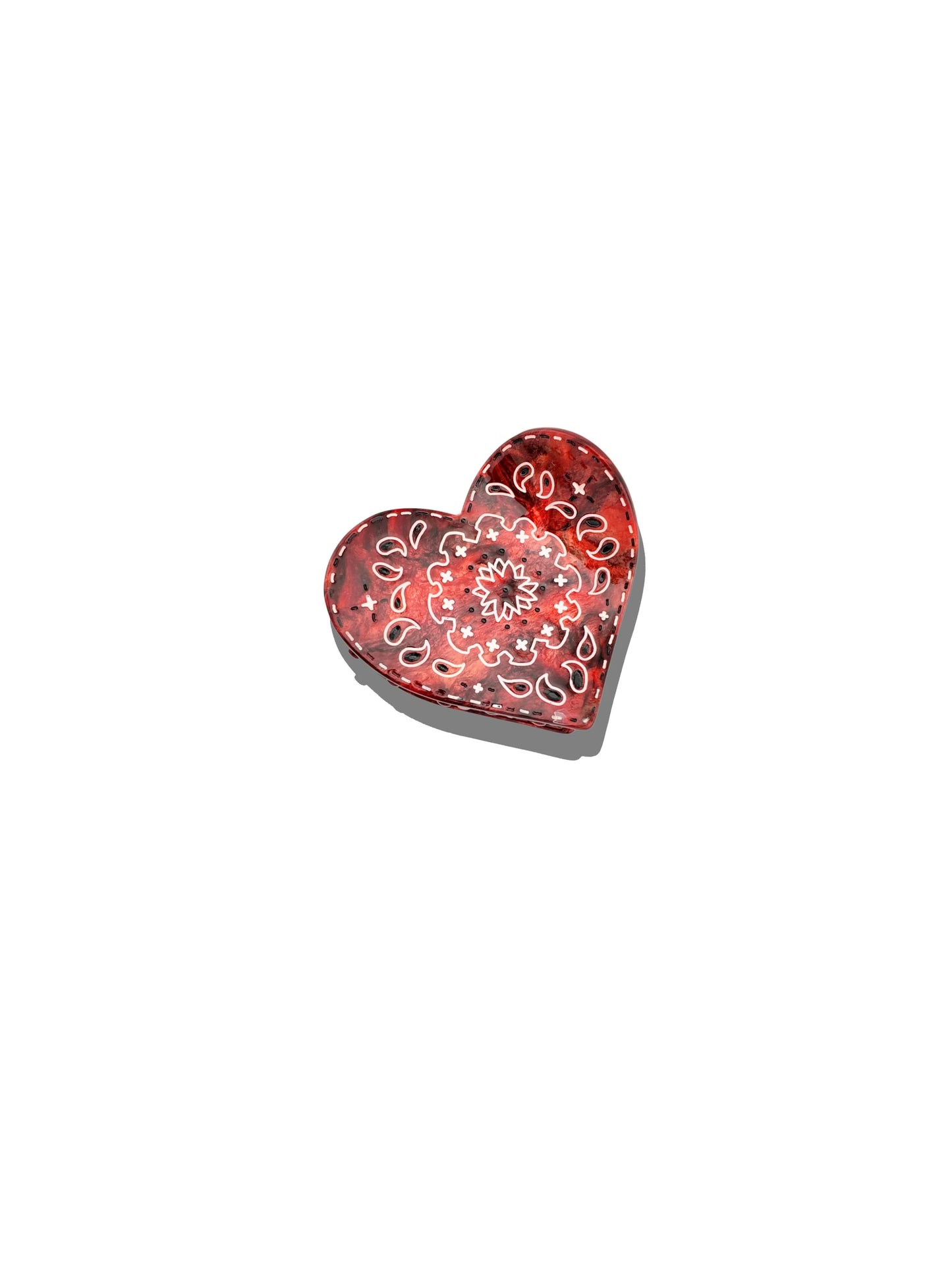 Solar Eclipse Paisley Heart Claw Clip
