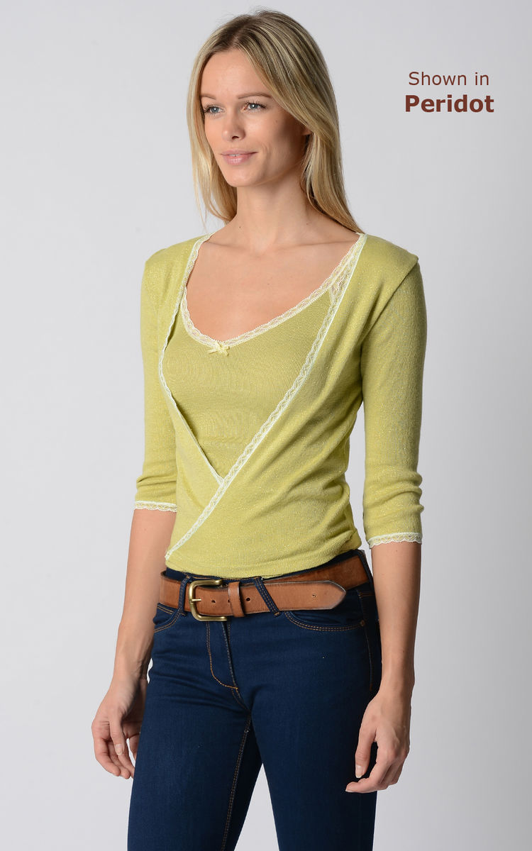 IN STORE ONLY - Palace London Sparkle Lurex Ballet Wrap Pointelle Cardigan - MORE COLOURS AVAILABLE