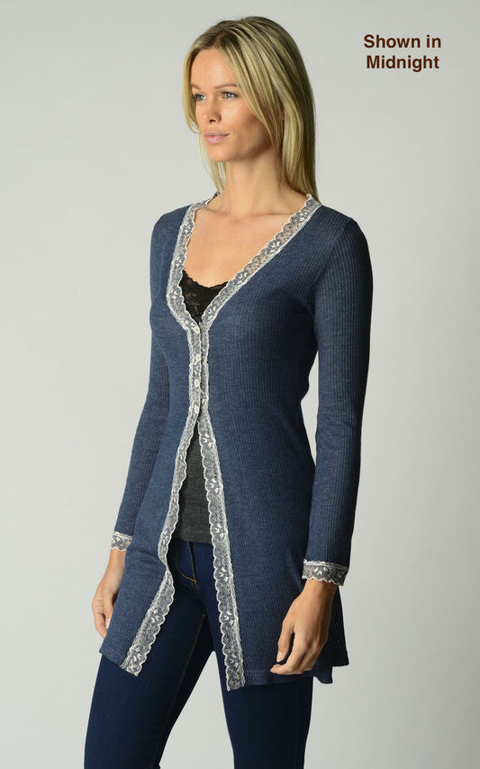 IN STORE ONLY - Palace London Lace Pointelle Longline Cardigan - MORE COLOURS AVAILABLE