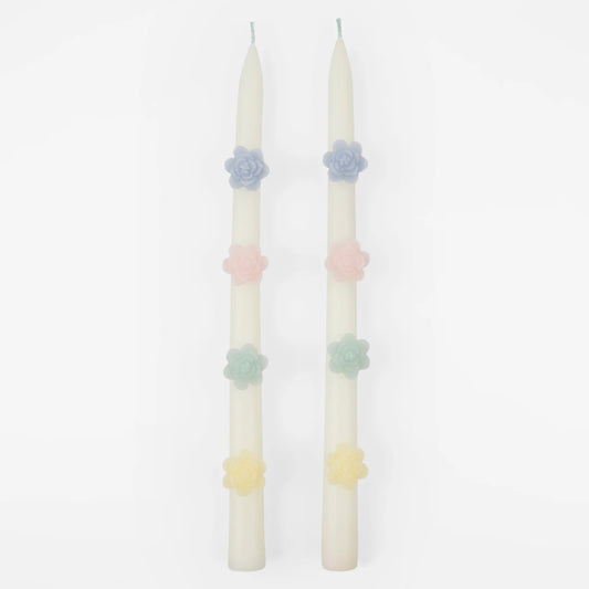 Pastel Flower Taper Candles