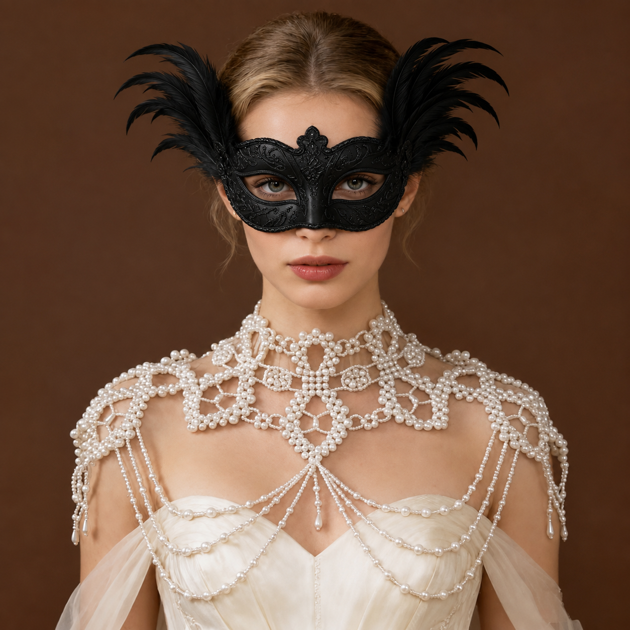 White Pearl Shoulders Necklace