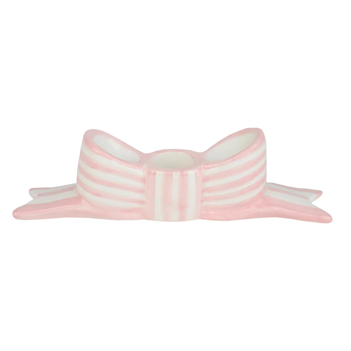 COMING SOON Hand-painted Ceramic Bow Candle Holder - Pink
