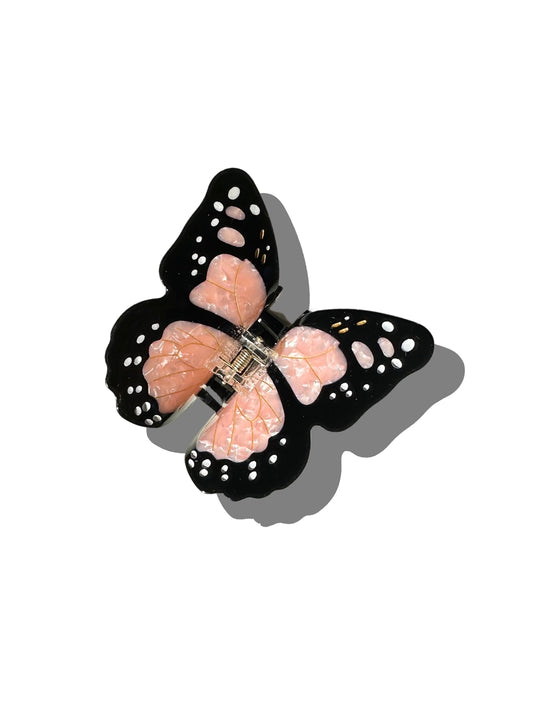 Solar Eclipse Pink Monarch Butterfly Claw Clip