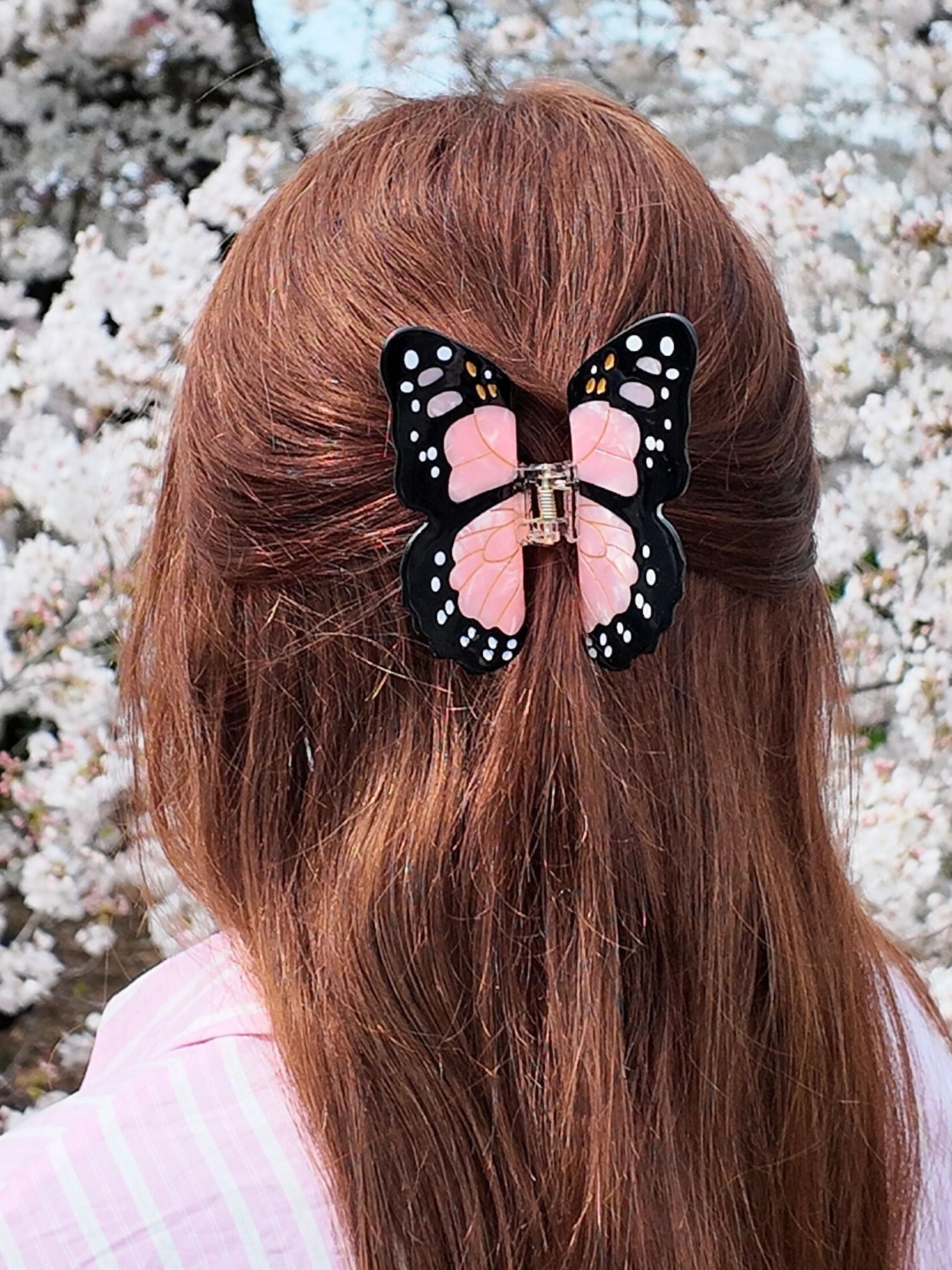 Solar Eclipse Pink Monarch Butterfly Claw Clip COMING SOON