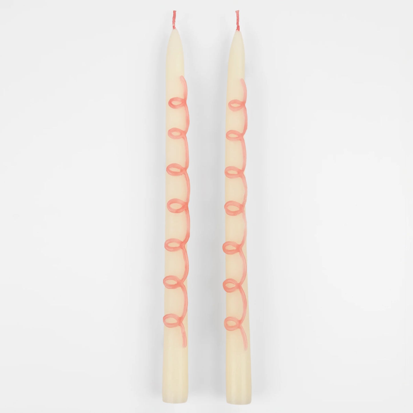 Pink Swirl Taper Candles