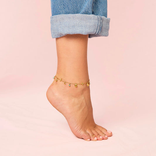 Bijoux De Mimi Poppy Star Anklet - Gold & Turquoise