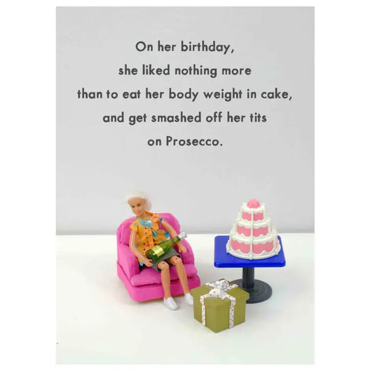 Prosecco Happy Birthday Greetings Card