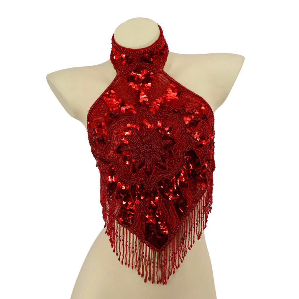Red Beaded Medallion Top