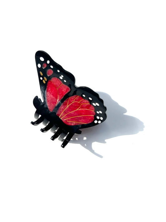 Red Butterfly Claw Clip