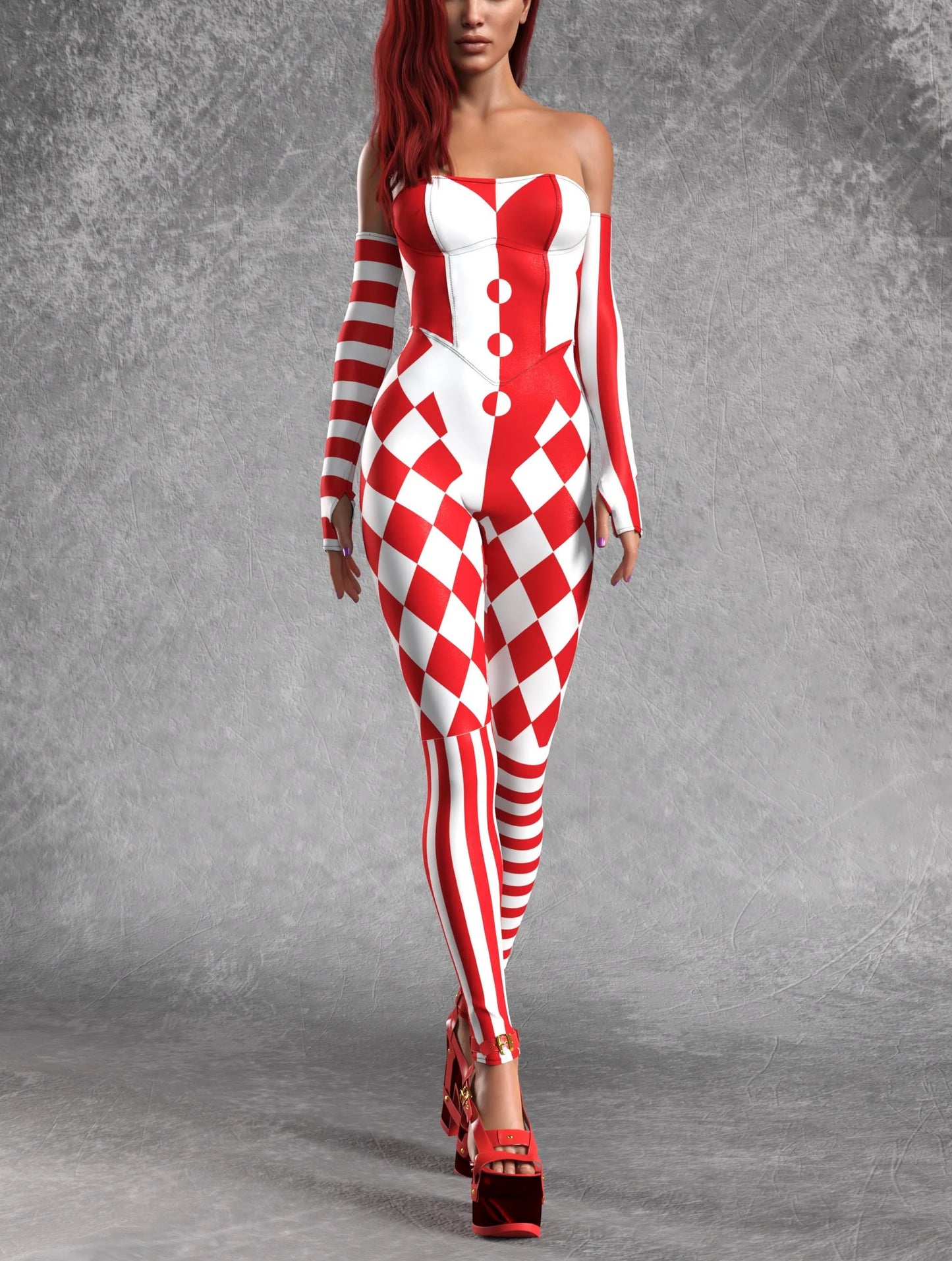 COMING SOON Red Clown Strapless Romper
