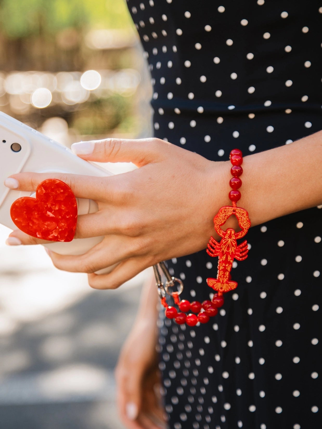 Solar Eclipse Hand-painted Red Heart Grip Charm