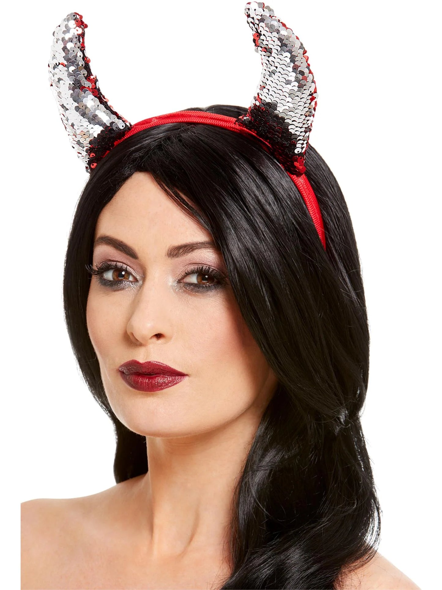 Reversible Sequin Devil Horns Headband