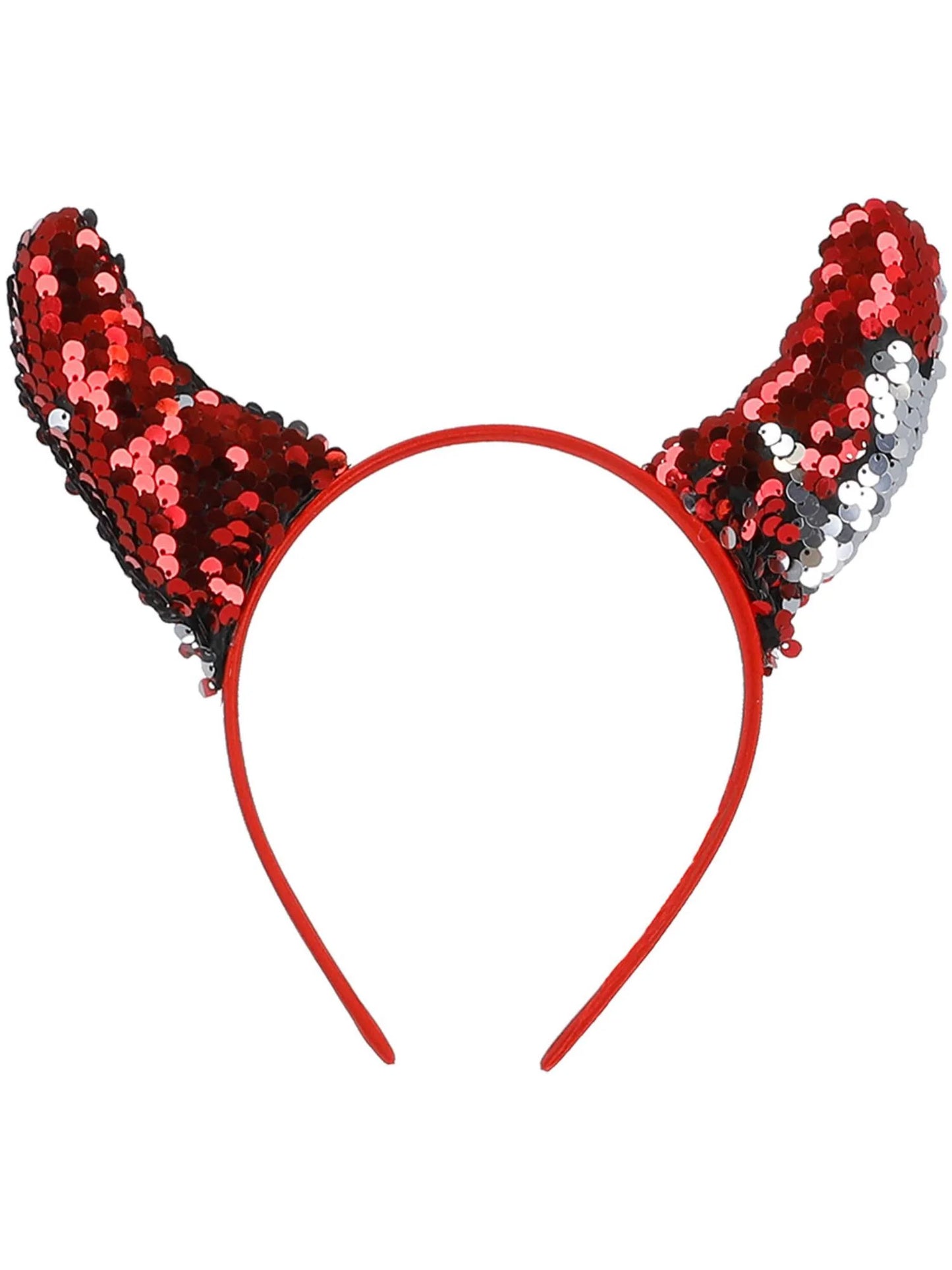 Reversible Sequin Devil Horns Headband