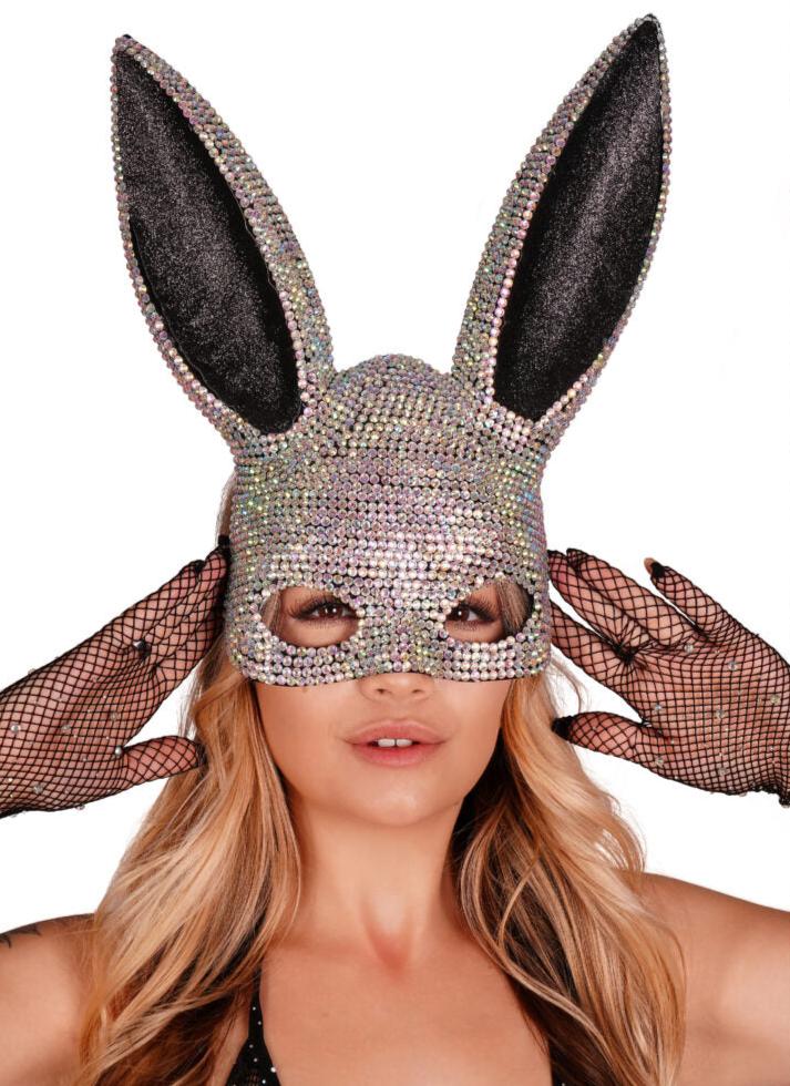 Rhinestone Bunny Rabbit Mask