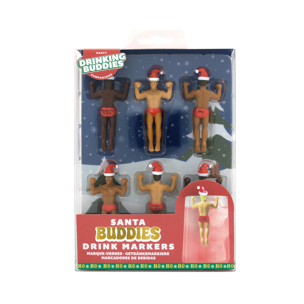 Santa Drinking Buddies - 6 Pack