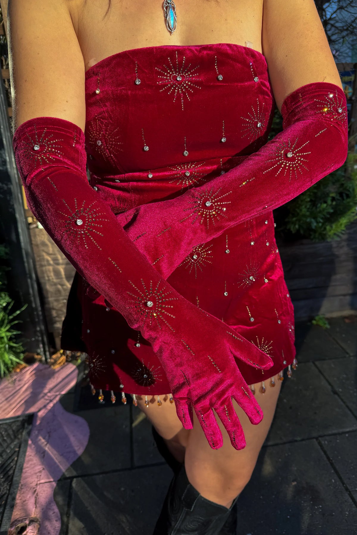 Scarlet Velvet Gloves