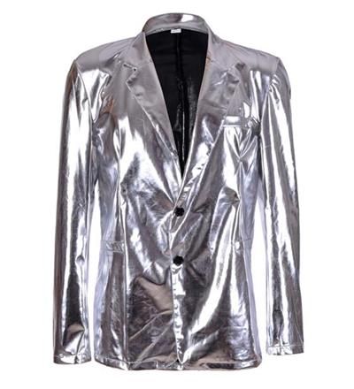 Silver Metallic Blazer Jacket