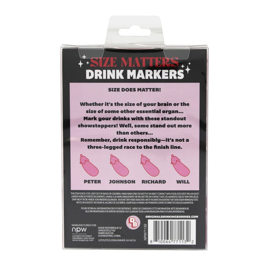 Drinking Buddies Size Matters Drink Markers