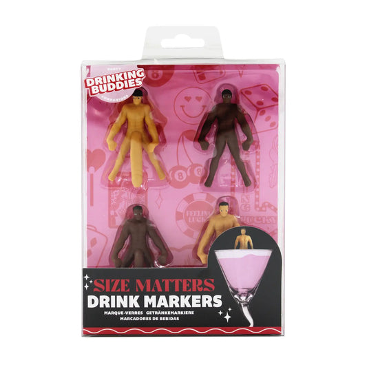 COMING SOON 'Drinking Buddies - Size Matters' Novelty Drink Markers