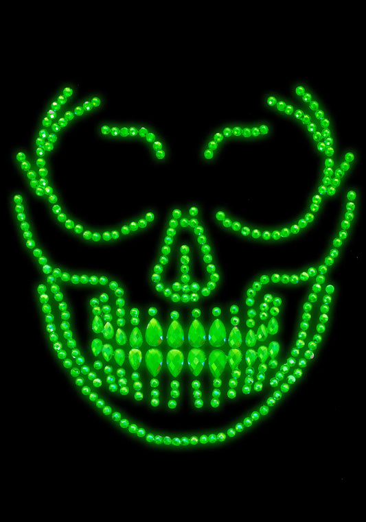 Glow-in-the-dark Skull Face Jewels Sticker
