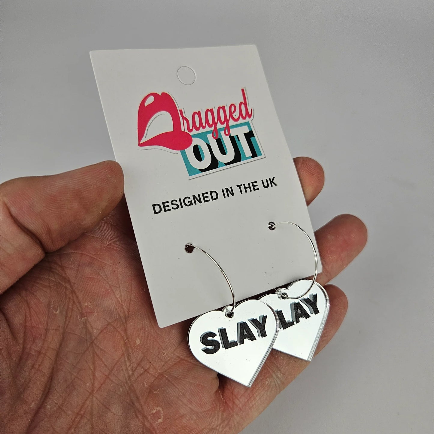 Slay Heart Hoop Earrings - Mirror