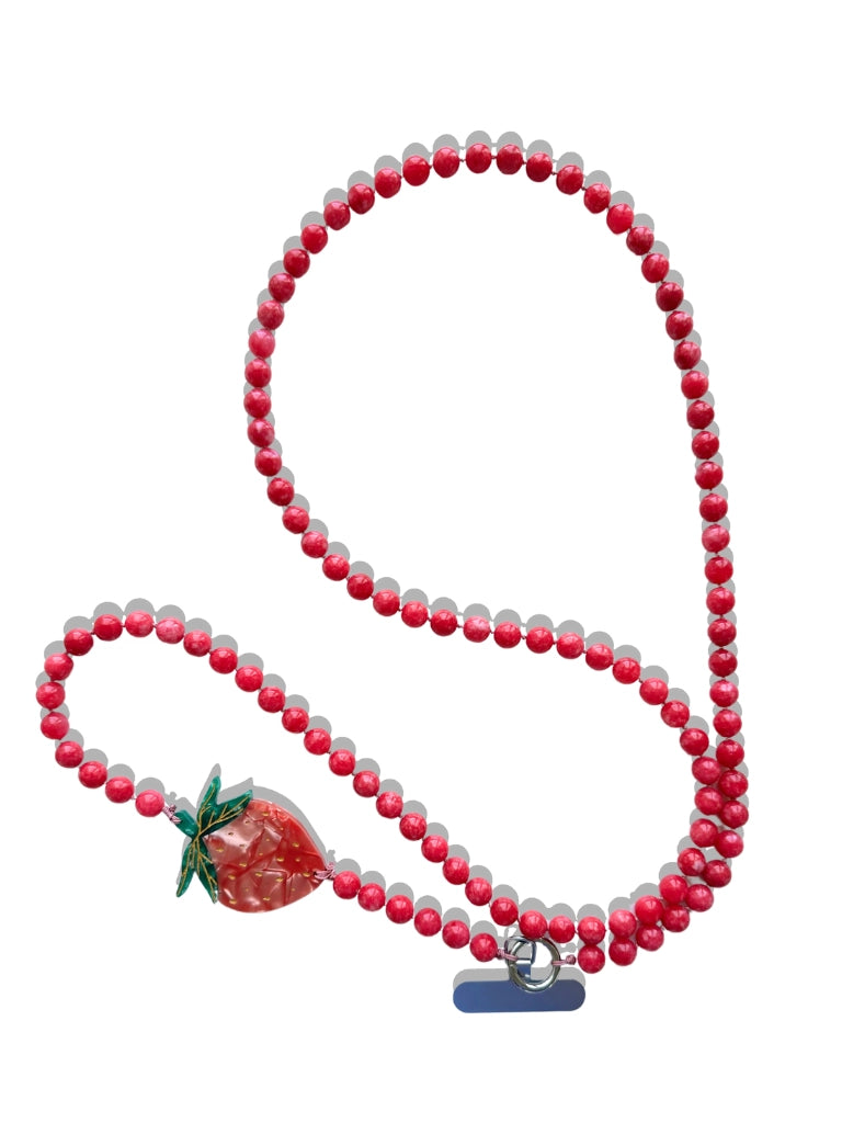 Solar Eclipse Strawberry Phone Chain