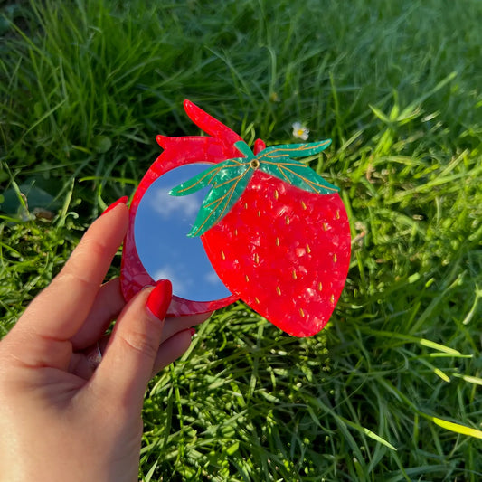 Solar Eclipse Strawberry Compact Mirror