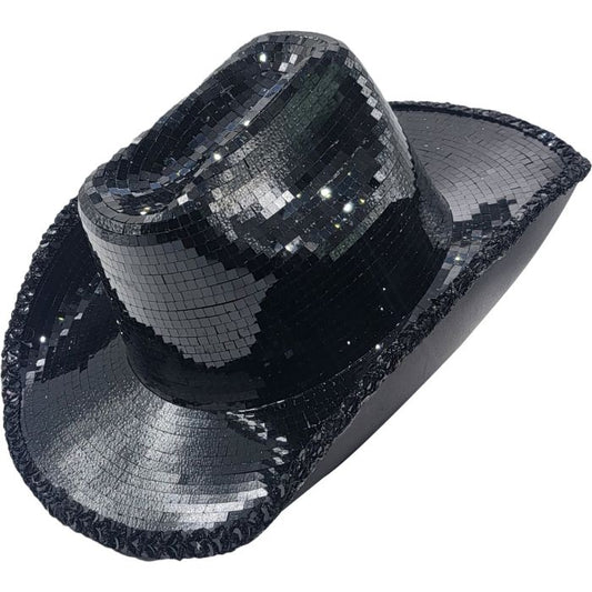 Disco Mirror Cowboy Hat - Black