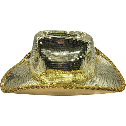 Disco Mirror Cowboy Hat - Gold
