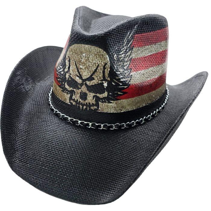 USA Skull Cowboy Hat