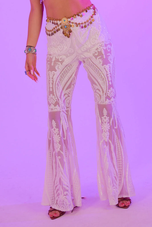 Swan White Flared Pants