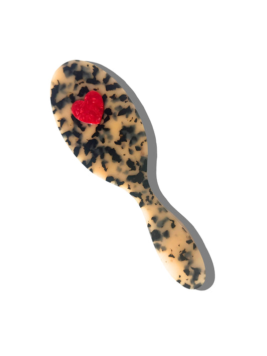 Solar Eclipse Tortoiseshell Heart Amazing-Hair-Day Hairbrush