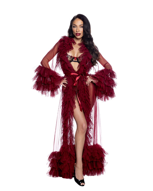 Voguish Glam Luxury Robe - Merlot