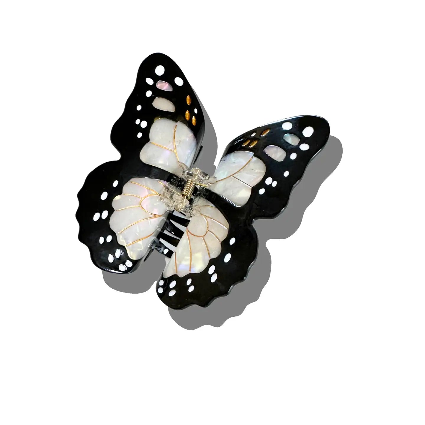 Solar Eclipse White Butterfly Claw Clip