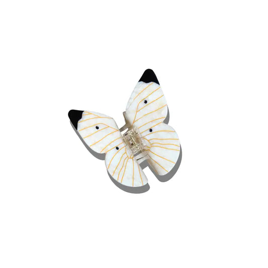 Solar Eclipse White Cabbage Butterfly Claw Clip