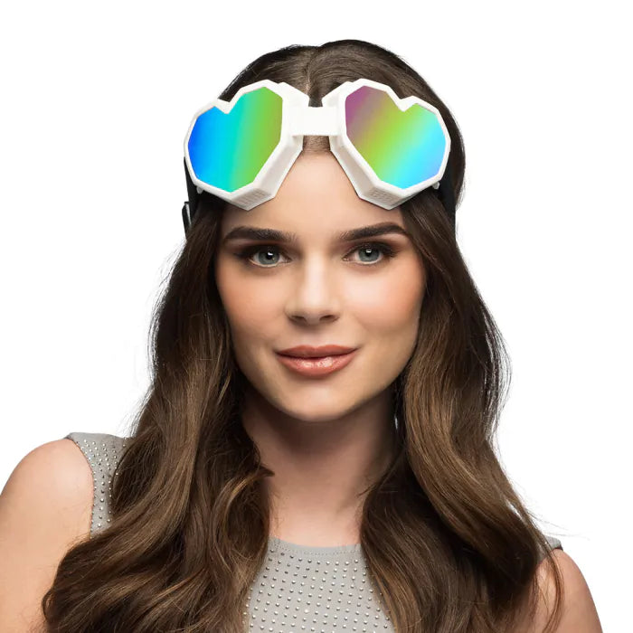 White Heart Ski Goggles