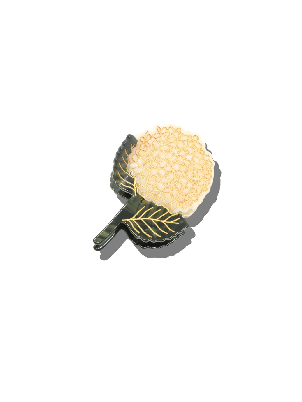 Solar Eclipse White Hydrangea Claw Clip