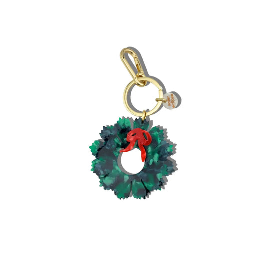 Solar Eclipse Holiday Wreath Bag Charm
