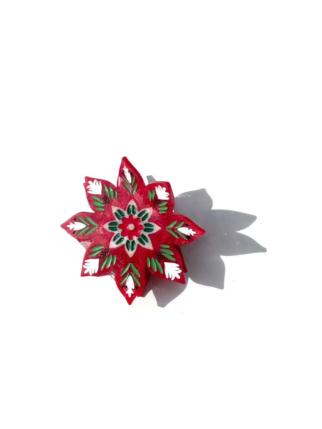 Solar Eclipse Christmas Flower Claw Clip