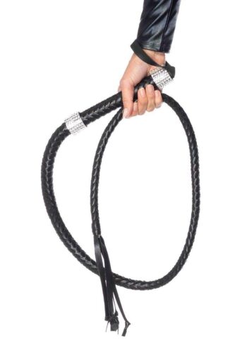 54 braided whip with rhinestone handle 45