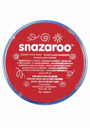 Red Snazaroo face paint