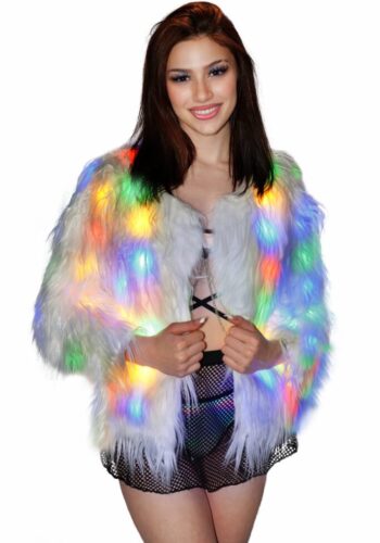 led faux fur jacket