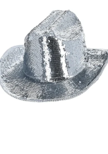 Fever Deluxe Sequin cowboy hat silver
