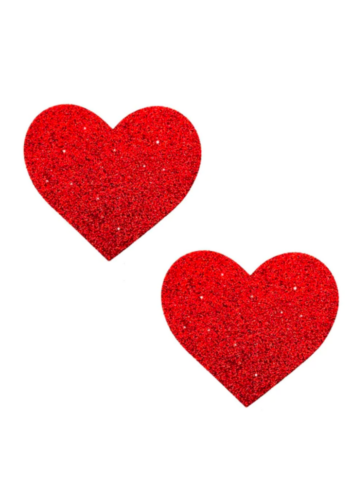 Ravish Me Red Glitter I Heart U Nipple Cover Pasties