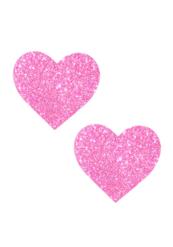 Sparkle Pony Pink Glitter I Heart U Nipple Cover Pasties